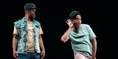 Jon Michael Hill and Namir Smallwood in Pass Over. (Photo by Joan Marcus)