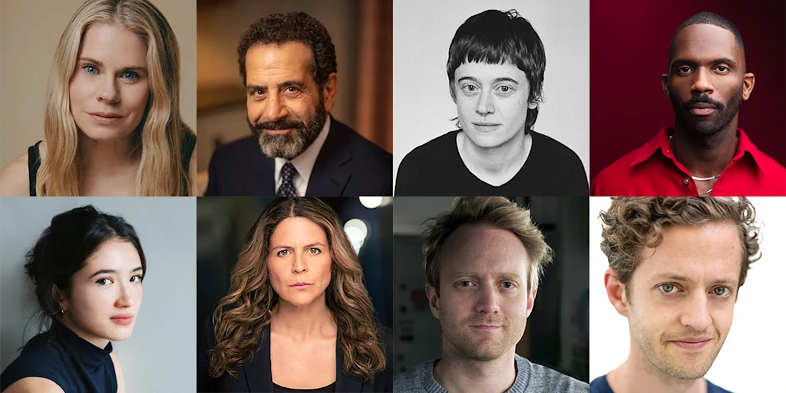 A grid of eight individual portrait photos, featuring four women and four men, each facing the camera with neutral or slight expressions.