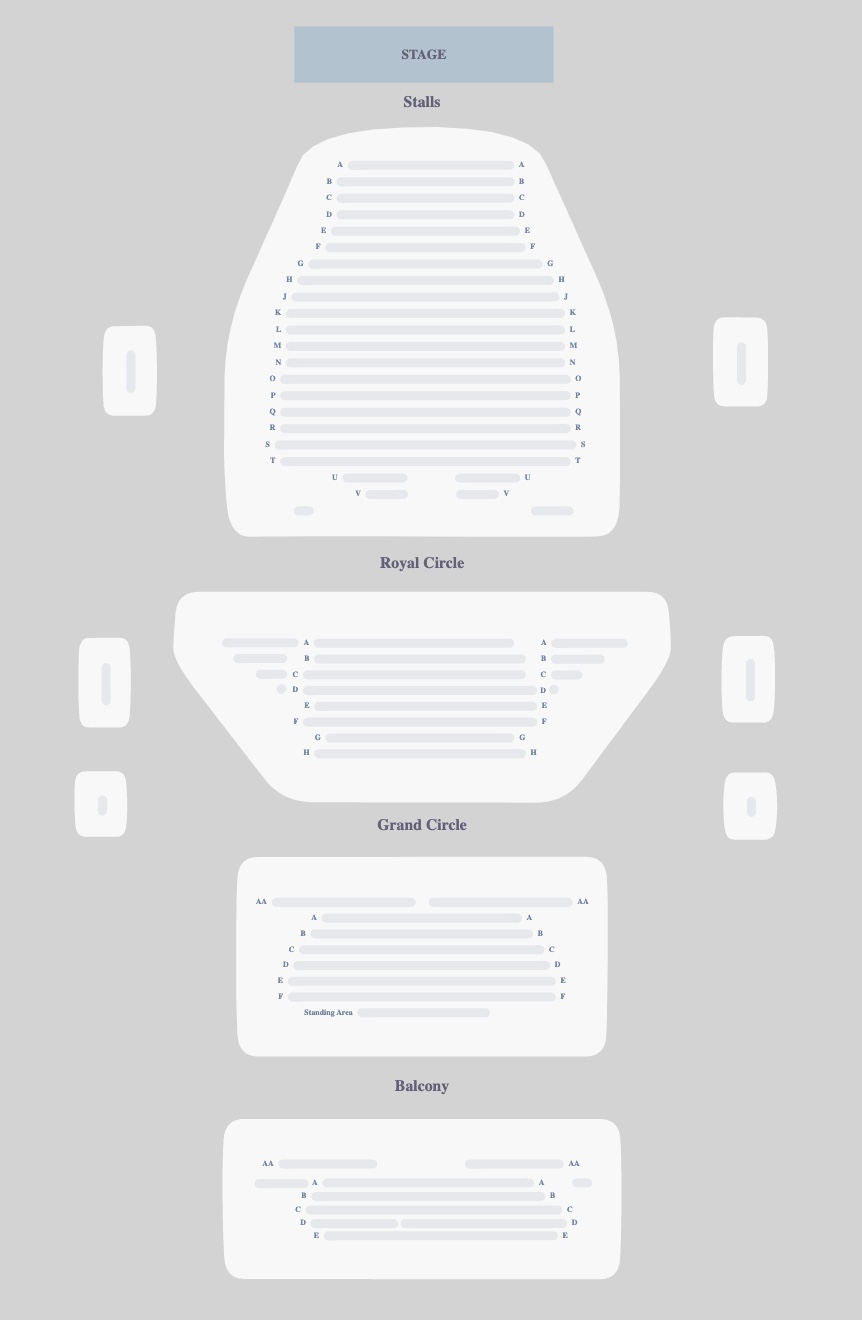 Seating plan for Into the Woods at Noël Coward Theatre