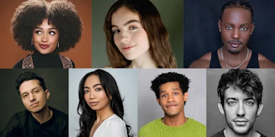 Seven people are shown in individual headshots, each facing the camera against simple backgrounds.