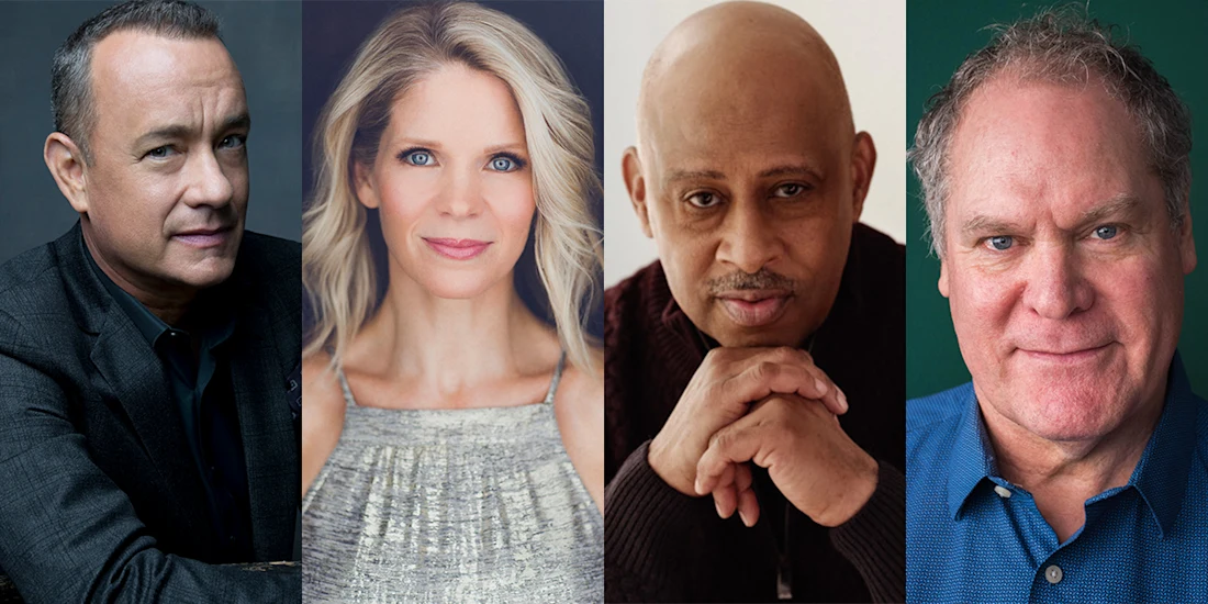 Four adults, three men and one woman, are shown in individual portrait photos arranged side by side against neutral backgrounds, all facing the camera.