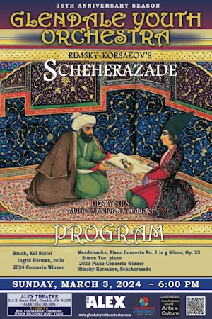 Glendale Youth Orchestra Presents Scheherazade at the Alex Theatre Tickets