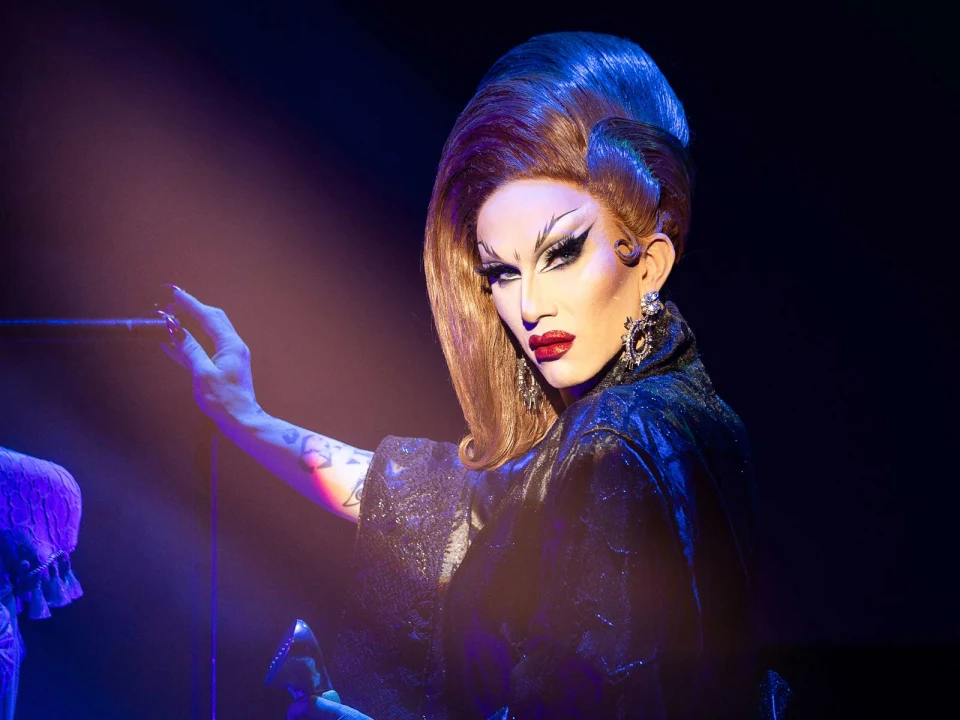 Production photo of Sasha Velour's The Big Reveal Live Show! in North Bethesda.