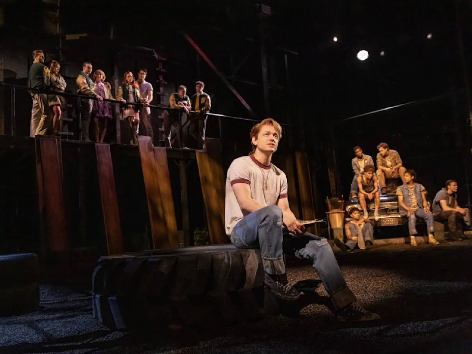 Production shot of The Outsiders on Broadway in New York.