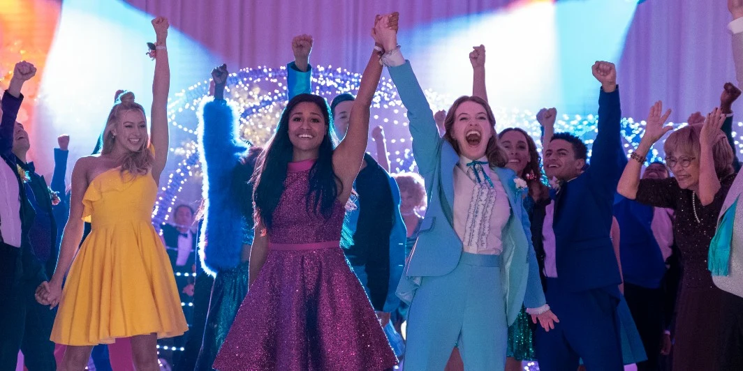 Ariana DeBose and Jo Ellen Pellman in The Prom on Netflix (Photo by Melissa Gordon/Netflix)