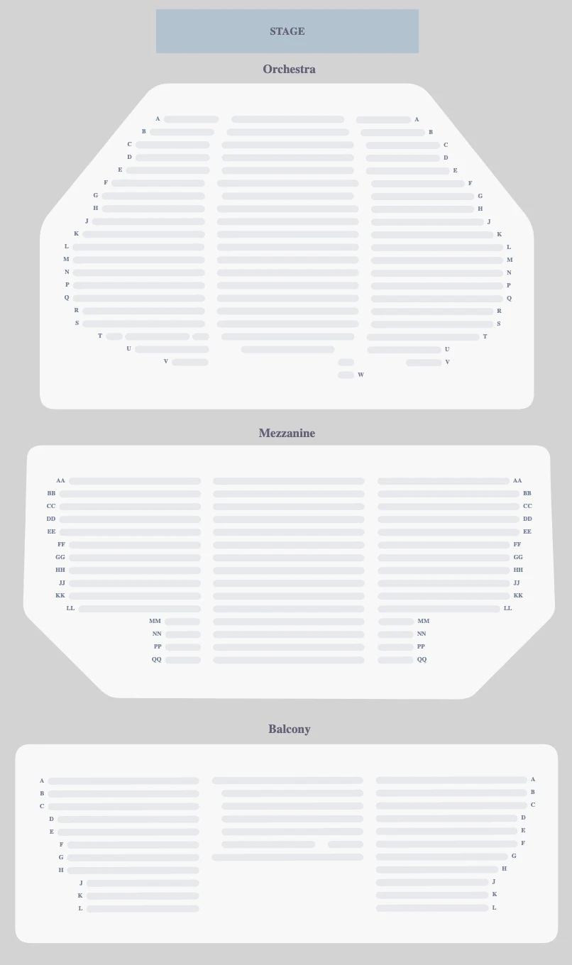 New Amsterdam Theatre seating plan