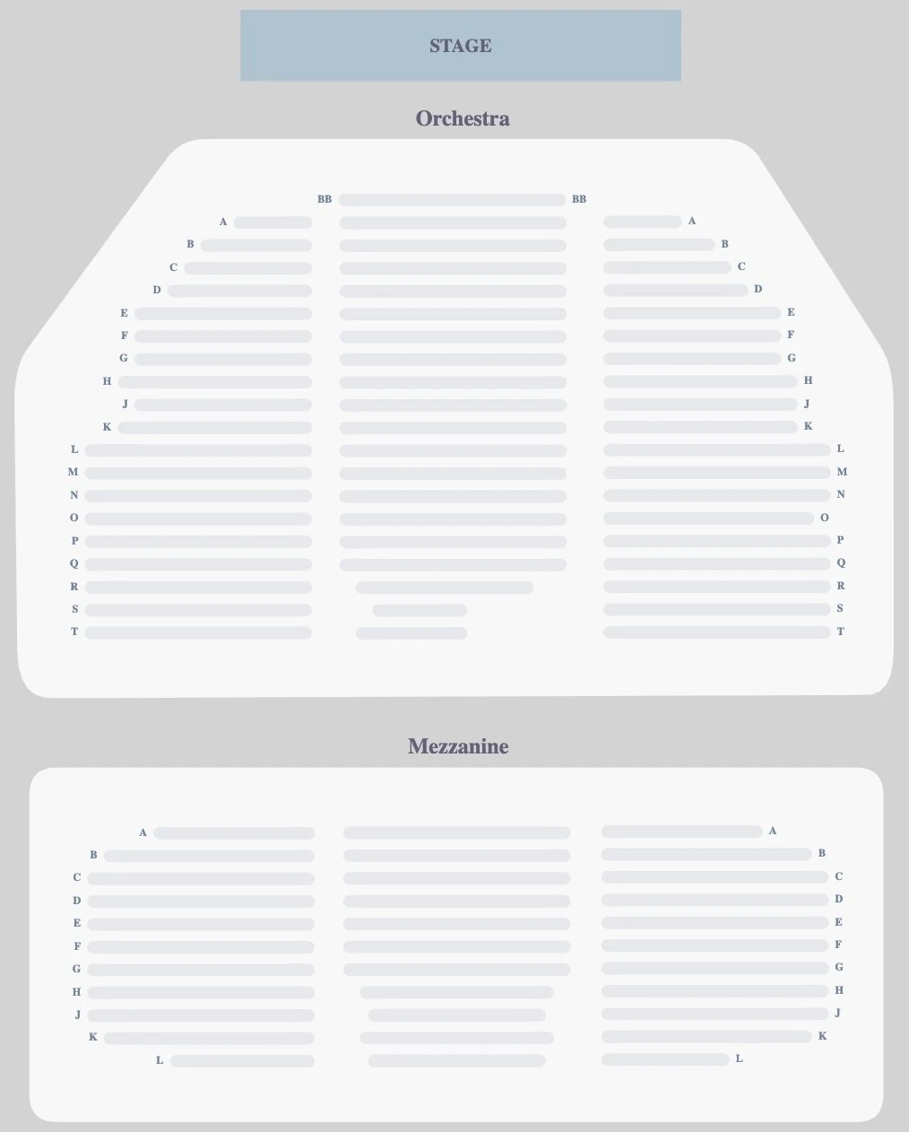 Broadhurst Theatre seating plan