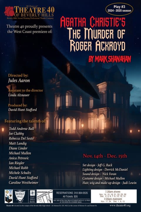 Agatha Christie’s The Murder of Roger Ackroyd written by Mark Shanahan in Los Angeles