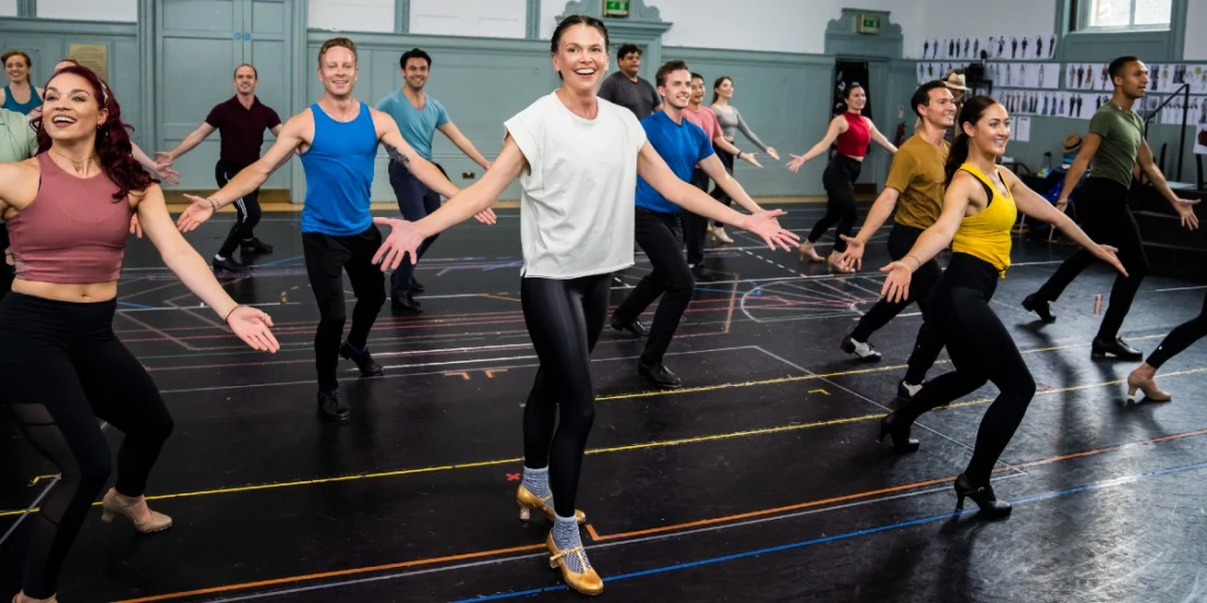 Photo credit: Sutton Foster in rehearsal (Photo by Tristram Kenton)