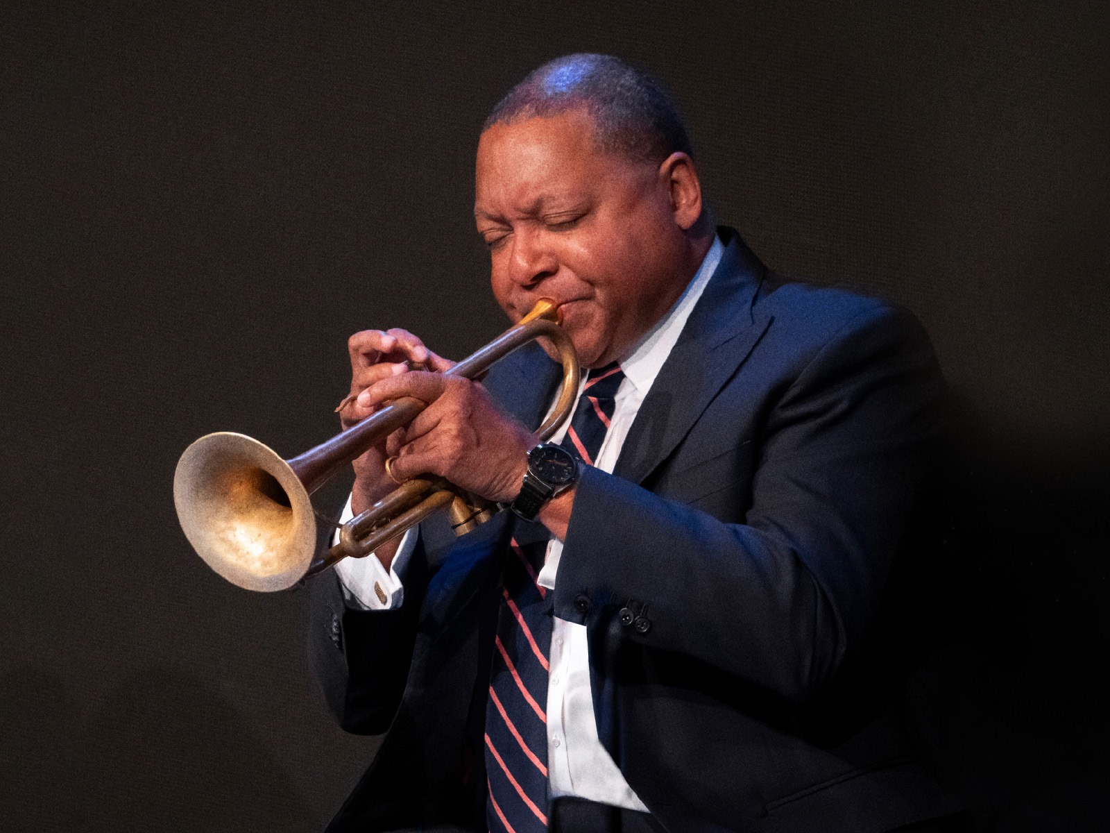 Production photo of Contemporary Jazz Masterpieces: The JLCO with Wynton Marsalis in New York.