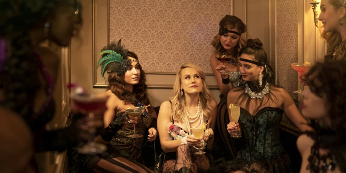strapless open back dress Speakeasy Sweetie Flapper Costume  JJ's Party House