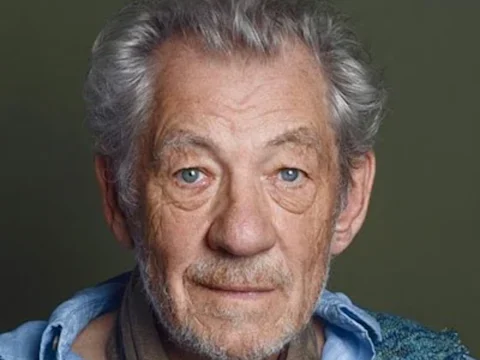A photo of Ian McKellen in the production, An Ark, at The Shed in New York.