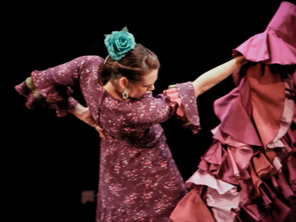 Production shot of Symphonic Tango & Flamenco in Long Angeles, showing a girl dancing.
