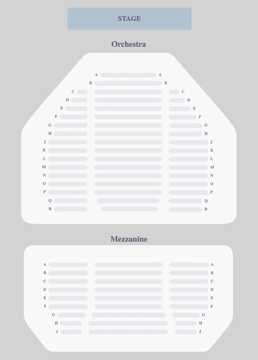 Hayes Theater seating plan