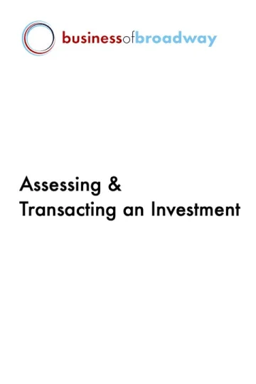 Producing 203: Assessing & Transacting an Investment tickets