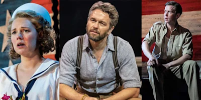 Photo credit: Gina Beck, Julian Ovenden, and Rob Houchen (Photos by Johan Persson)