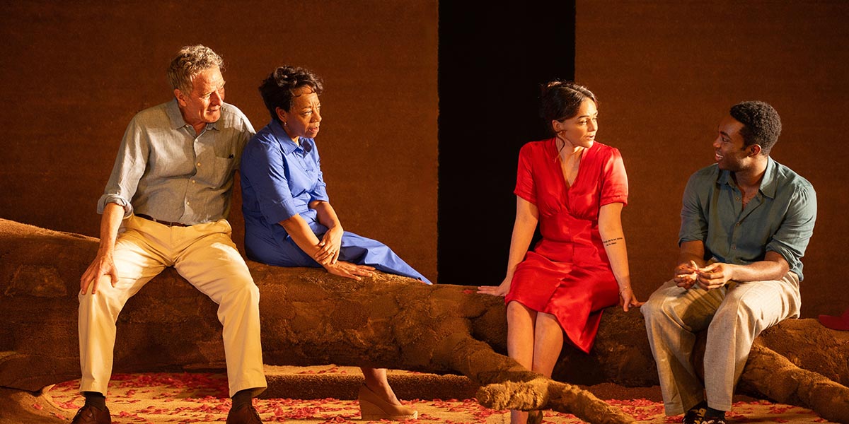 ALL MY SONS 1200 LT Bryan Cranston (Joe Keller), Marianne Jean-Baptiste (Kate Keller), Hayley Squires (Ann Deever) and Paapa Essiedu (Chris Keller). Photo Jan Versweyveld