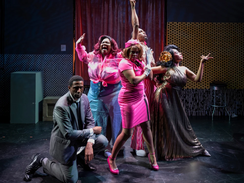 Production photo of the cast of The Colored Museum.