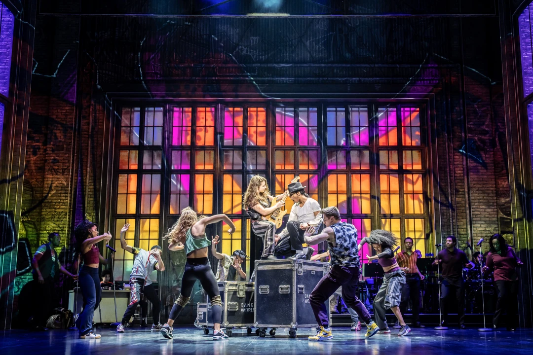 Production image of MJ The Musical in London featuring ensemble cast.