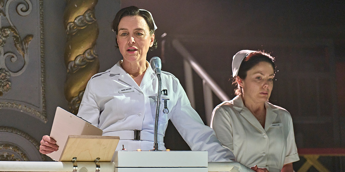 Olivia Williams 1200 LT in One Flew Over the Cuckoo-s Nest at The Old Vic 2026. Photo by Manuel Harlan
