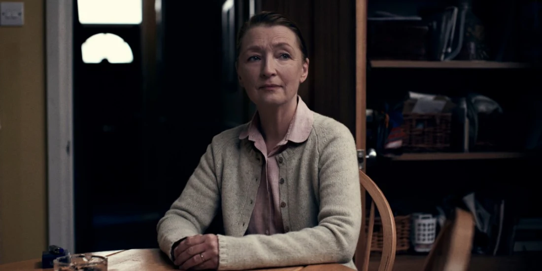 Lesley Manville in The Bed Among the Lentils at The Bridge Theatre (Photo by Zac Nicholson)