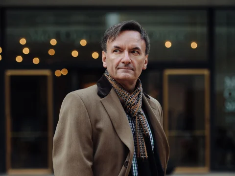 Production shot of Chamber Music Society of Lincoln Center: An Evening with Sir Stephen Hough in New York.