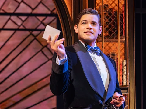 Production shot of The Great Gatsby on Broadway, with Jeremy Jordan.