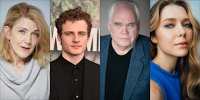 Four adults, two women and two men, are shown in individual portrait photos, each facing the camera with neutral expressions against different backgrounds.