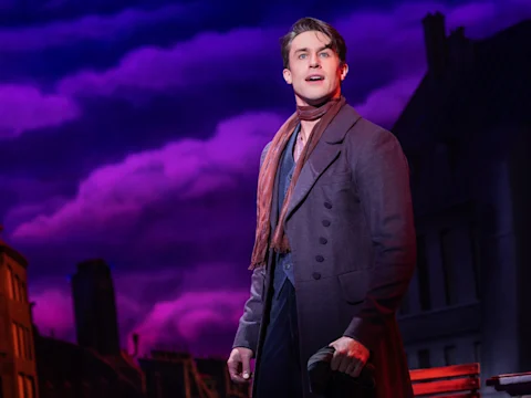 Production photo of Moulin Rouge! The Musical in New York with Christian Douglas as Christian - Photo by Matthew Murphy.