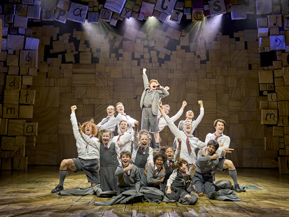 Production Photography of Matilda The Musical in London featuring the 2024 London company