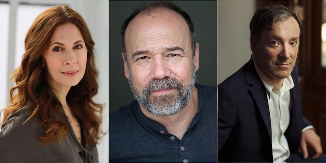 Three adults, two men and one woman, are shown in separate portrait photos, all facing the camera with neutral expressions.