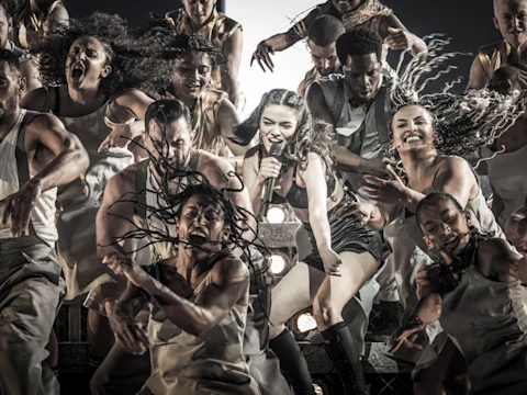 Production photo of Evita on Broadway in New York.