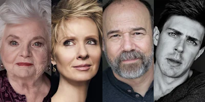 Four people are shown in individual portrait photos side by side, each looking toward the camera with neutral or thoughtful expressions.