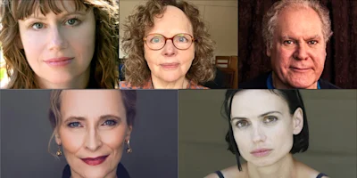 A collage of five adults, three women and two men, each shown from the shoulders up, facing the camera with neutral expressions.