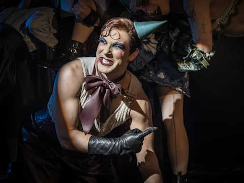 Production image of Cabaret in London featuring Cara Delievigne as Sally Bowles