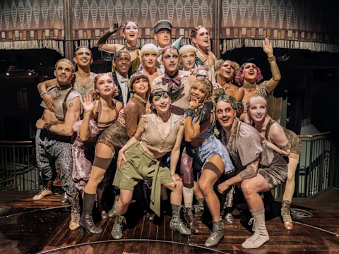 Production image of Cabaret in London featuring Cara Delievigne as Sally Bowles