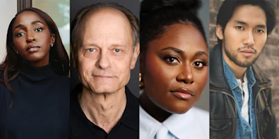 Four people are shown in separate portrait photos, each facing forward with neutral expressions, against plain or blurred backgrounds.