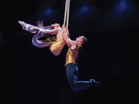 Production shot of Omnium Circus: I'mPossible in NYC.