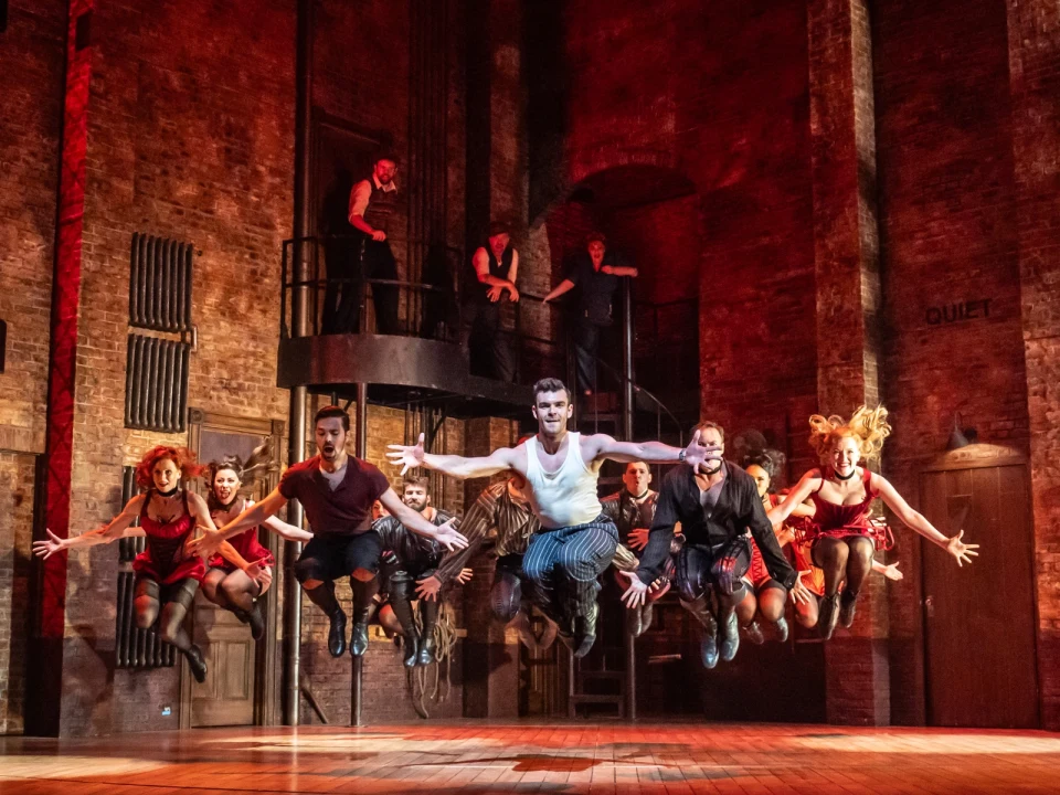 Production shot of Kiss Me, Kate in London featuring the company