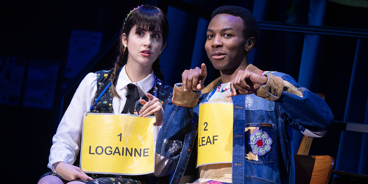 Laura Marano & Fernell Hogan 1200 nytg in SpellingBee 182 (credit Joan Marcus)