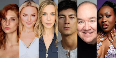 A lineup of six people, each facing forward in individual portrait shots, with varied expressions and backgrounds.