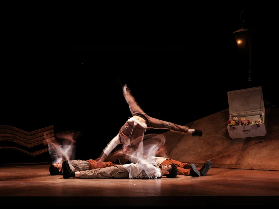 Production shot of Under the Weight of Feathers in New York City in a dance performance.