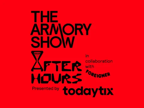 The Armory Show After Hours key art, presented by TodayTix in collaboration with Foreigner