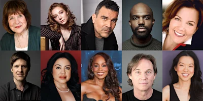 A collage of ten individuals, five in the top row and five in the bottom row, each posing against plain or subtly textured backgrounds.