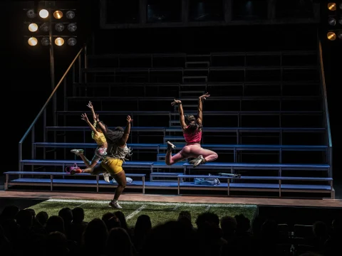 Production shot of The Sensational Sea Mink-ettes in Washington D. C. showing an ensemble dance.