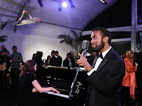 Production shot of EJ Hill in New York.