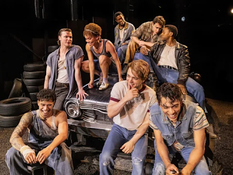 Production shot of The Outsiders on Broadway in New York.