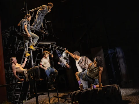 Production shot of The Outsiders on Broadway in New York.