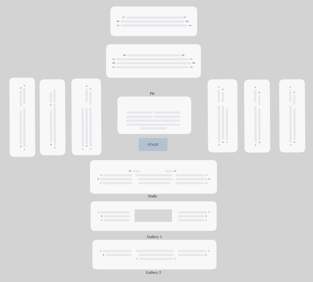 Seating plan for Ivanov at Bridge Theatre