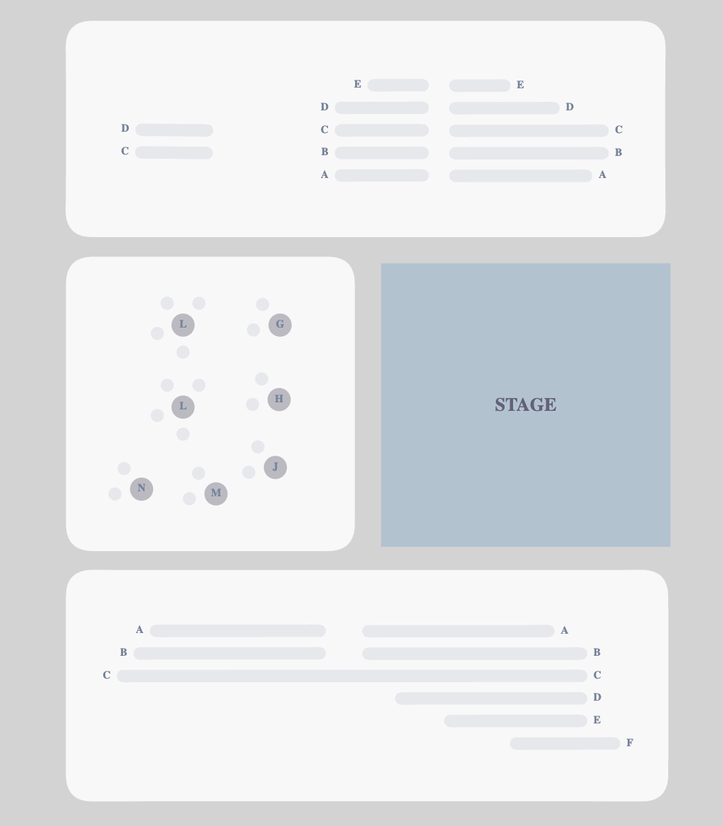 Seating plan for Fallen Angels at Menier Chocolate Factory